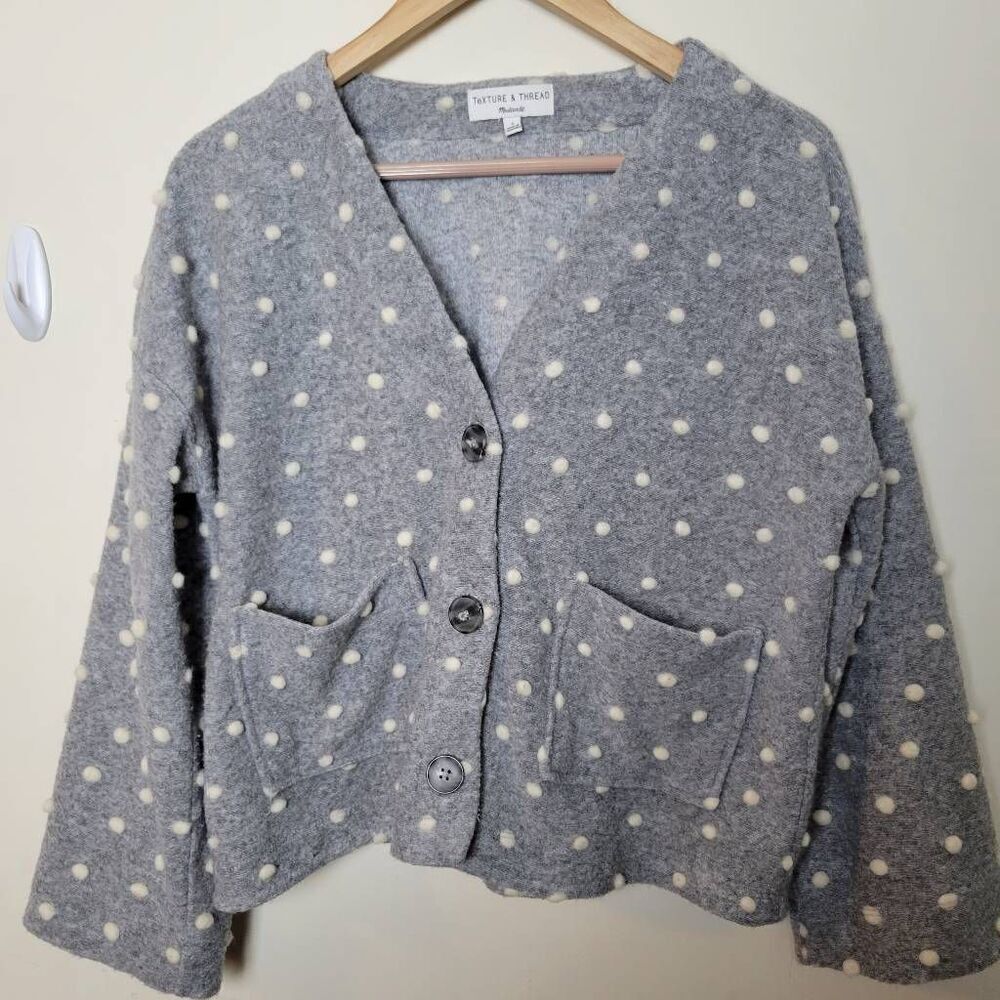 Madewell AG245 Texture & Thread Boxy Bobble Cardigan Small
